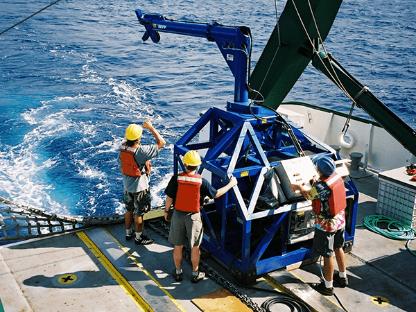 moving vessel profiler for the University of Hawaii being deployed